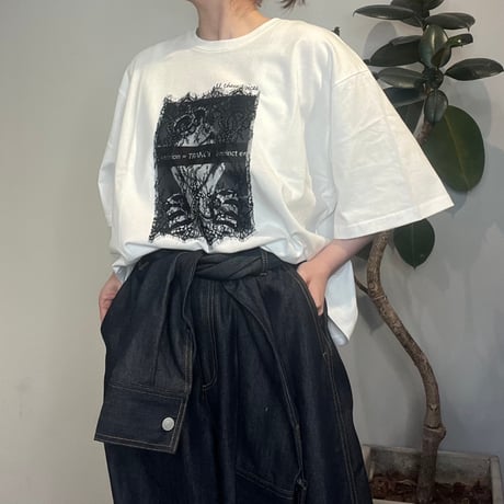 【TRANOI.】レース×アートプリントワイドTee［242J227］