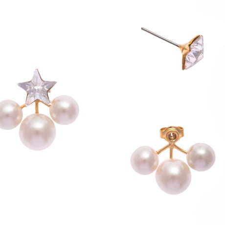 【Sea'ds Mara】Star×Pearl back catch pierce [R13AW29]
