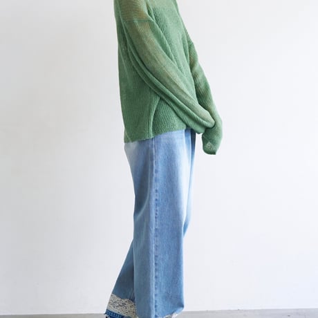 【YENN】LACE HEM TUCK DENIM [Y263-31097]