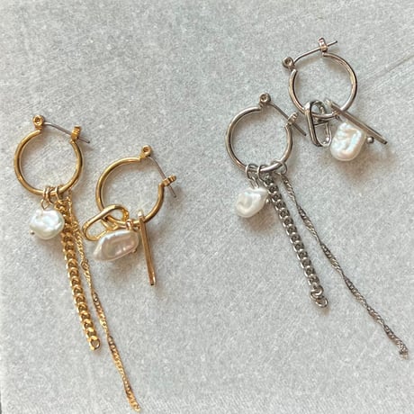 【Cavabien select】アシンメトリーピアス［B09203］