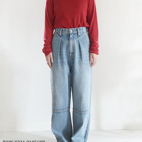 【YENN】HIGH RISE TUCK WIDE PT