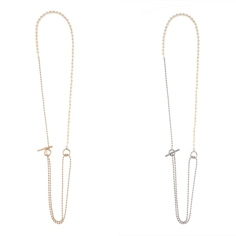 【Sea'ds Mara】Pearl ball chain necklace[R22A3-81]