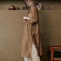 【LeMelange】ドビーストライプスキッパーワンピース［8623603］