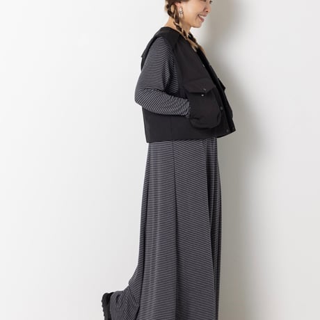 【YENN】JERSEY FLARE DRESS [Y263-52084]
