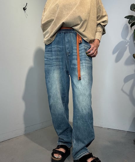 ■8.16 a56 リメイク ワイドデニム × トラックパンツ ドッキングパンツ ドレープ/ヴィンテージライクデニム/ワイドスラックスカーゴ