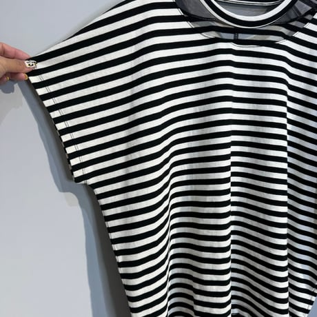 【C.C.CROSS】シアー切替ドルマンTシャツ［13416075］