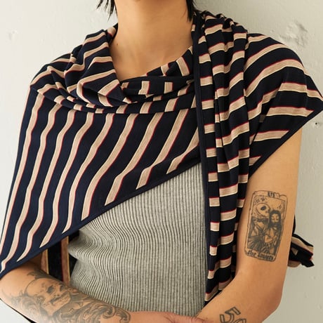 【YENN】STRIPED JERSEY SCARF [Y262-01048]