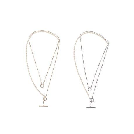 【Sea'ds Mara】Pearl ball chain necklace[R22A3-81]