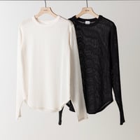 【YENN】STRIPE SHEER RIB TEE [Y263-82086]
