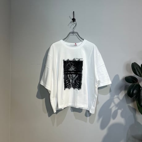 【TRANOI.】レース×アートプリントワイドTee［242J227］