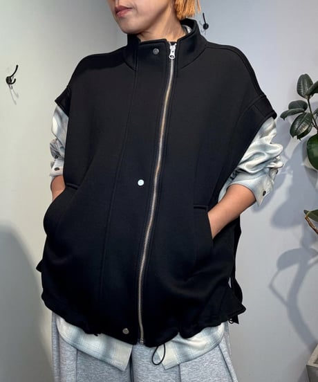 ICB ジレ ベスト ドライコットン ブラック ICB ベスト ジレ 「洗える」 ハイツイストドライストレッチ