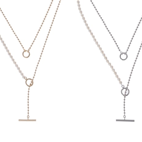 【Sea'ds Mara】Pearl ball chain necklace[R22A3-81]