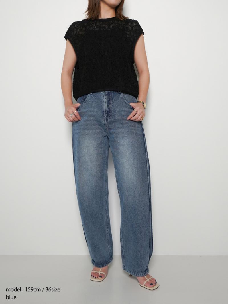 YENN】SIDE PLEATED DENIM PT | cavabien YENN】SIDE PLEATED DENIM PT | cavabien