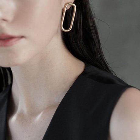 【Sea'ds Mara】Plain rectangular earring[R24A1-04E]