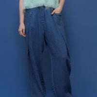 【CYAN tokyo】オーバータックリネンデニムワイド［601464］