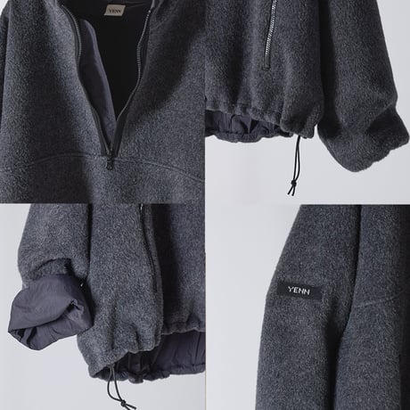 【YENN】SHAGGY HALF ZIP JK [Y254-41126-4]