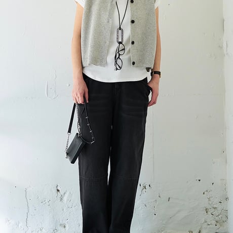 【YENN】LINEN SHEER VEST [Y262-91061]