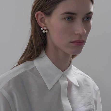 【Sea'ds Mara】Star×Pearl back catch pierce [R13AW29]