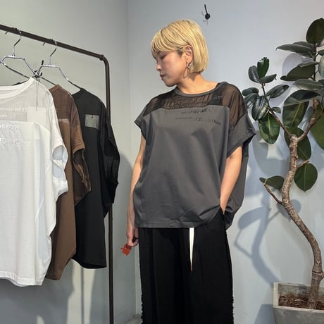 【LUGIVa】オーガンジー刺繍Ｔシャツ［202680］
