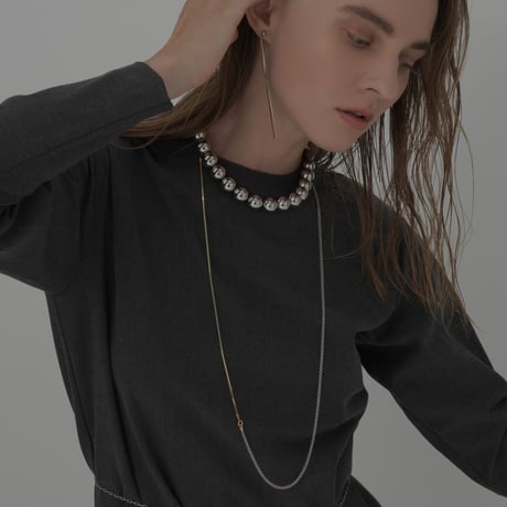 【Sea'ds Mara】Metallic ball necklace [25A4-60]