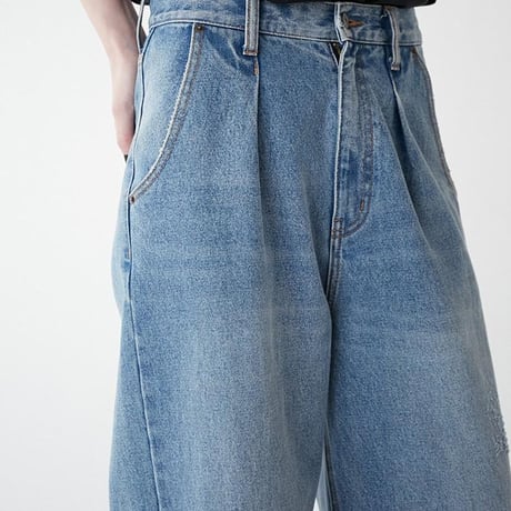 【YENN】HIGH RISE TUCK WIDE PT