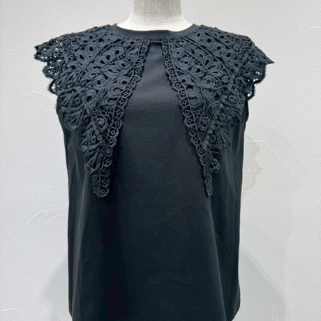【CYAN tokyo】レースカラーノースリTOPS［601478］