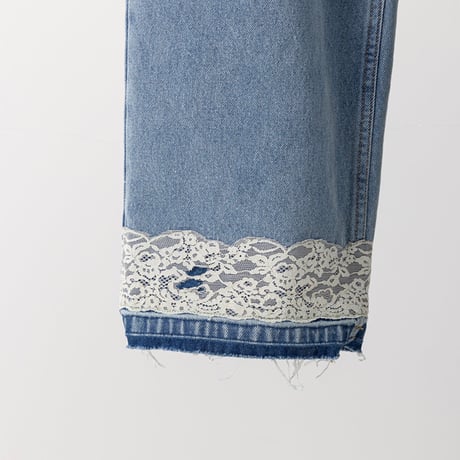 【YENN】LACE HEM TUCK DENIM [Y263-31097]