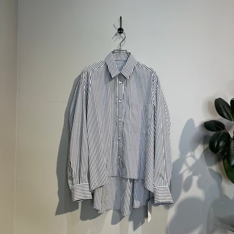 【NUS】バックタックストライプフレアシャツ［632-35007］