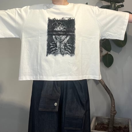 【TRANOI.】レース×アートプリントワイドTee［242J227］