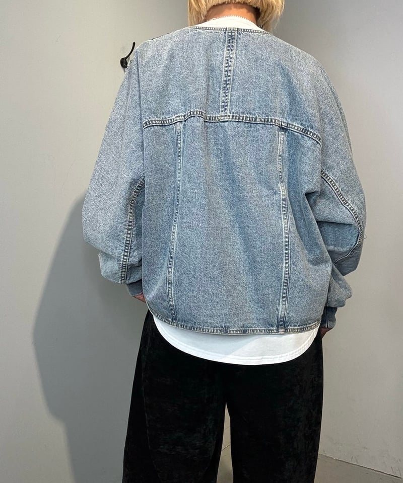 PASSIONE】袖リブノーカラーデニムジャケット［536406］ | cavabien