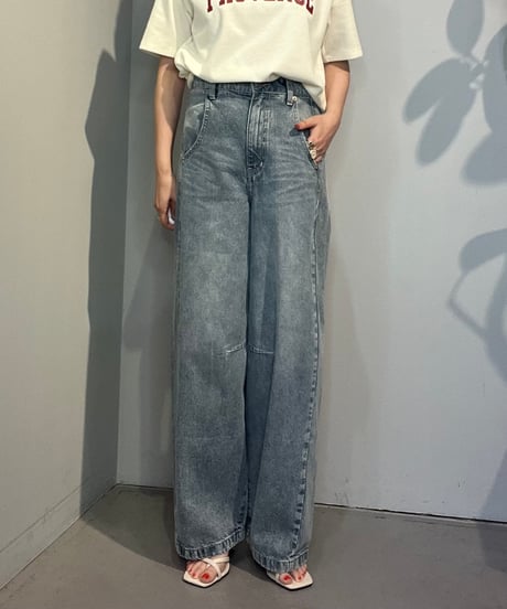 大きめデニムリメイク 上部ファスナー ハイブランド 本革使用 濃紺 0000227815000.jpg