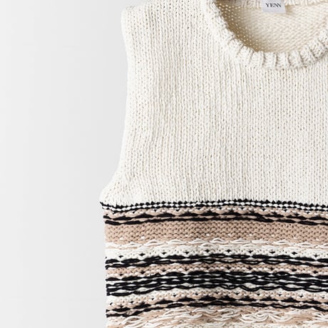 【YENN】MOLE JACQUARD VEST [Y263-91099]