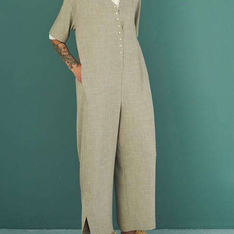 【YENN】SIDE SLIT ALL IN ONE [Y262-32044]