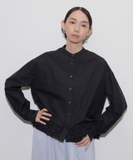 美品 シアントーキョー フリル ギャザー ブルゾン 黒アウター スウェット CATEGORY CYAN tokyo | cavabien