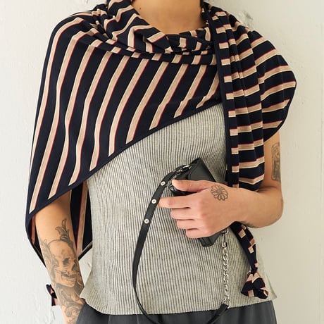 【YENN】STRIPED JERSEY SCARF [Y262-01048]