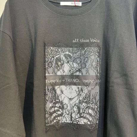 【TRANOI.】レース×アートプリントワイドTee［242J227］