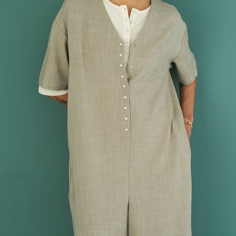 【YENN】SIDE SLIT ALL IN ONE [Y262-32044]