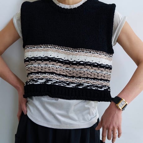 【YENN】MOLE JACQUARD VEST [Y263-91099]