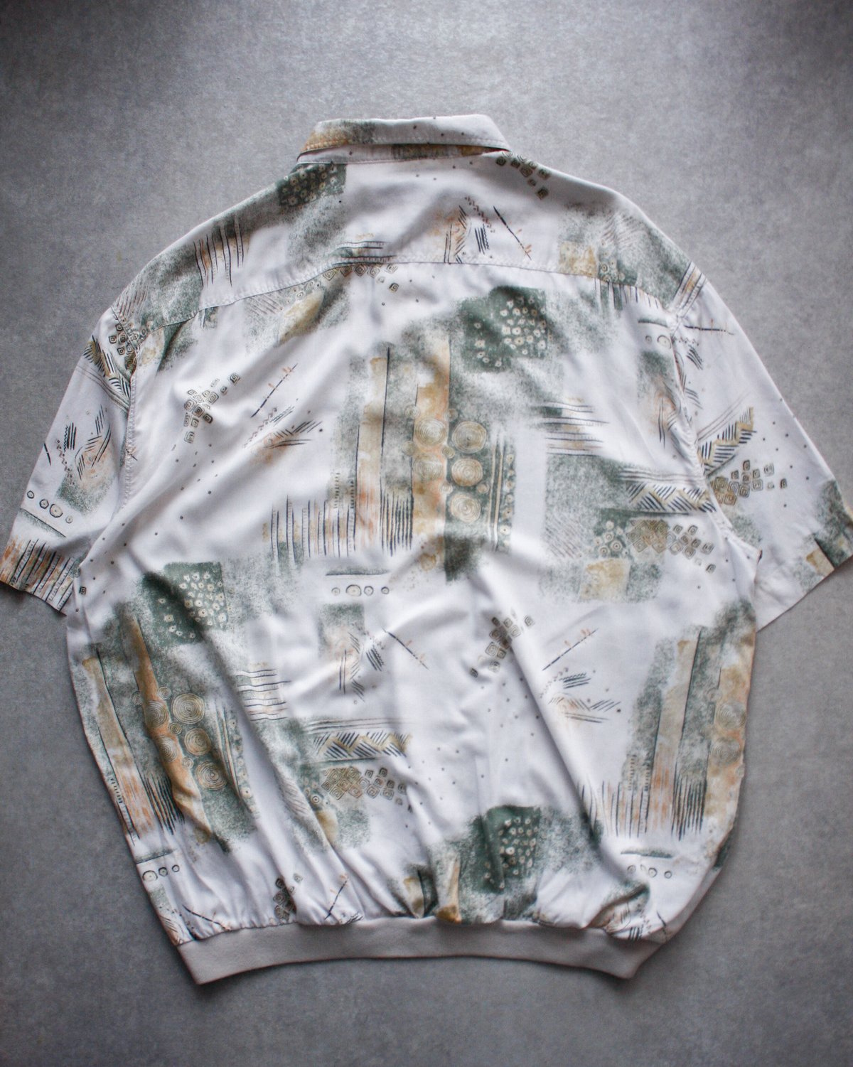 Vintage 80s【幾何学柄】ユーロ フロント合わせ生地 スウェットシャツ 70-80s Vintage adidas GEORG SCHWAHN Trefoil But