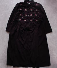 80s‘ karin stevens corduroy flower pattern dress / コーデュロイ花柄ドレス