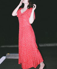 flower dot  pattern dress / 花柄ドットのドレス