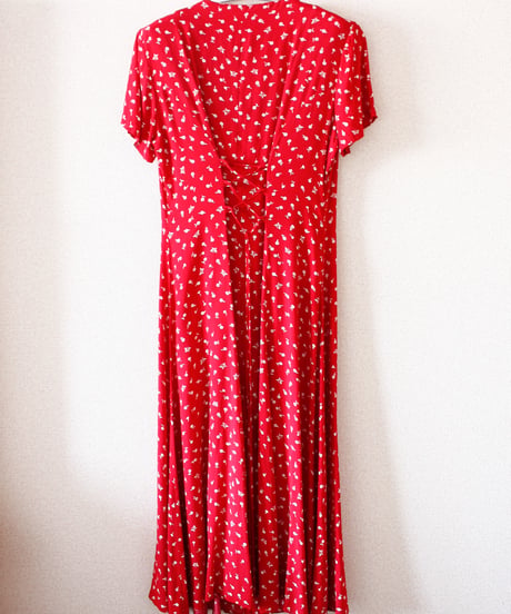 flower dot  pattern dress / 花柄ドットのドレス