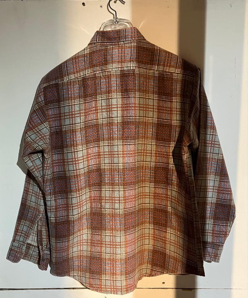 超希少 70s Sears オープンカラー プリントチェック ネルシャツ 70s sears print flannel shirt / シアーズプリントネルシャツ |