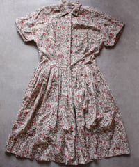 70-80s’ Japan Vintage Flower Pattern  Onepiece