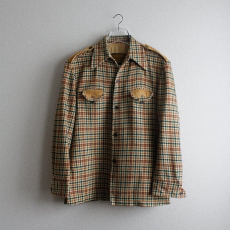 70s‘ Robert Lewis idea check pattern tweed jacket / チェック柄ツイードシャツ
