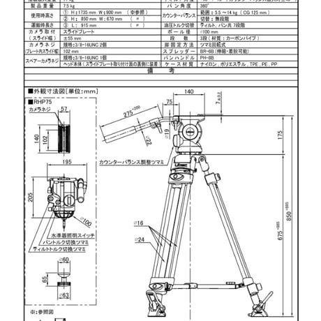 Libec　RSP-750MC　ハイグレードカーボン三脚（ミッドプレッダーモデル）　(税込み定価￥630,300)