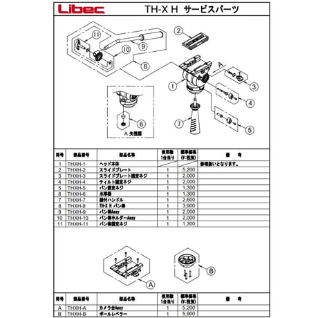 Libec　TH-M KIT　ハンドフリーヘッド付き3段モノポッド(ビデオ一脚)キット　 (税込み定価￥53,240）