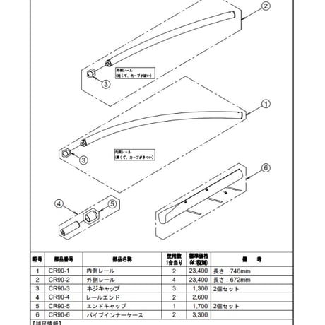 Libec　CR-90　90°カーブレール(税込み定価￥150,700)