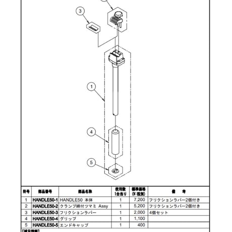 Libec　HANDLE50 　JB50用クランプ式ハンドル(税込み定価￥11,550 )
