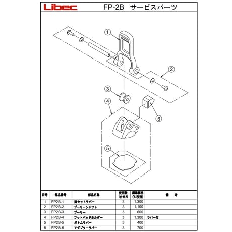 Libec　FP-2B　トライポッドRT30B / RT40RB / RT50B / RT50C用フットパッド(税込み定価￥8,250)